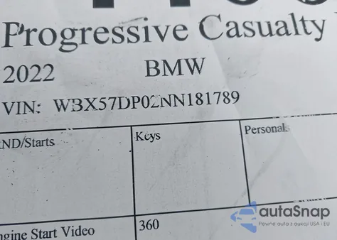 2022 BMW X3 xDrive30I from USA, damaged, VIN WBX57DP02NN181789